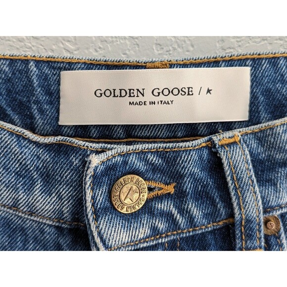Golden Goose Deryn Cropped Flared Jeans Women's Size 30 Medium Wash Blue Denim - Picture 6 of 16